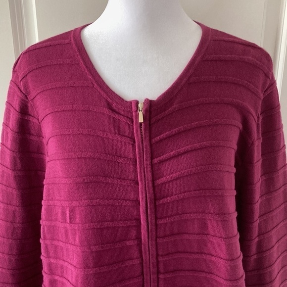 Ann Taylor Factory XL sweater zip up purple - Picture 2 of 11